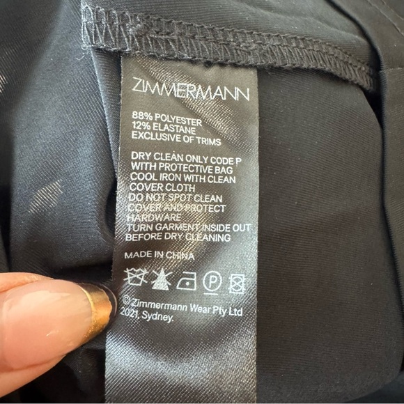 ZIMMERMANN spliced mesh long sleeve mini dress black with slip and belt - Picture 10 of 14